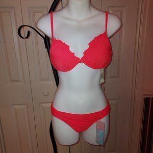 In Mocean Coral 2 Piece Bikini Set Size Small NWT
